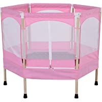 HOMCOM Cama Elástica para Niños Mayores de 3 Años Trampolín Infantil con Red de Seguridad para máximo 80kg 126x109x98cm…